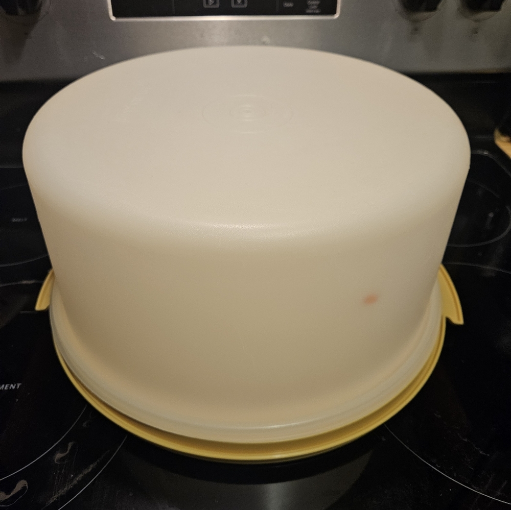 Vintage 1970's Tupperware Brand Plastic Cake Storage Container Large 12 Inch
